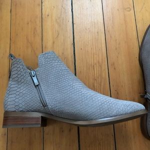 Franco Sarto grey snake pattern ankle boot